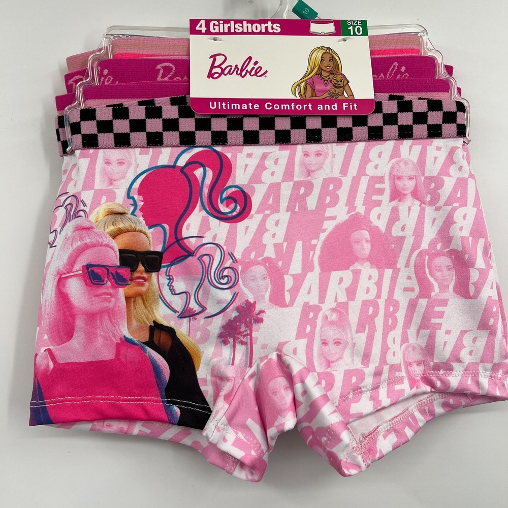 Barbie 4pk girlshorts handcraft athletic underwear pink boy shorts undies 10 - Picture 4 of 8